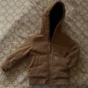 Carhartt Tan Brown Kids Hooded Zip Jacket